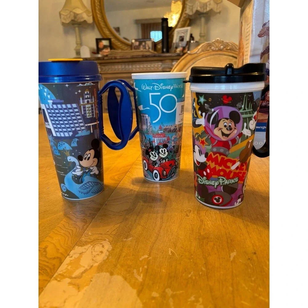 Lot of 3 Walt Disney World Travel Tumbler Mugs assorted - Picture 1 of 4